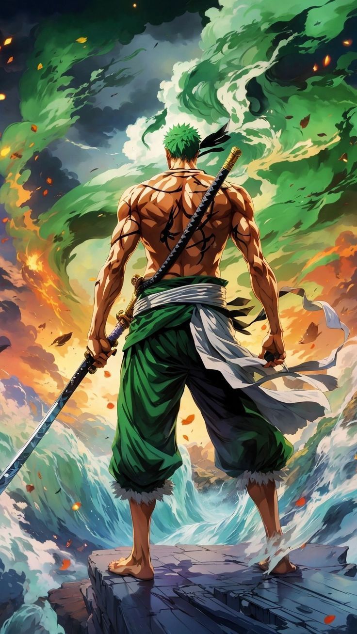 736x1308 free wallpaper 4K one piece, zoro