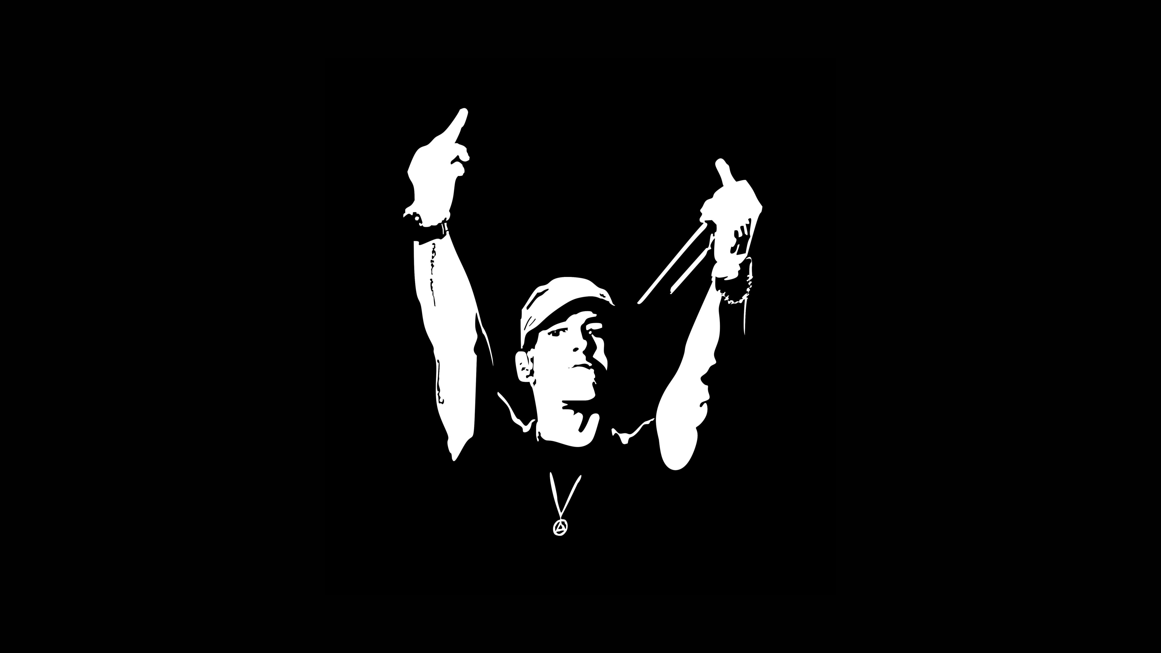 3840x2160 Eminem Wallpaper 4K, Minimalist, Black