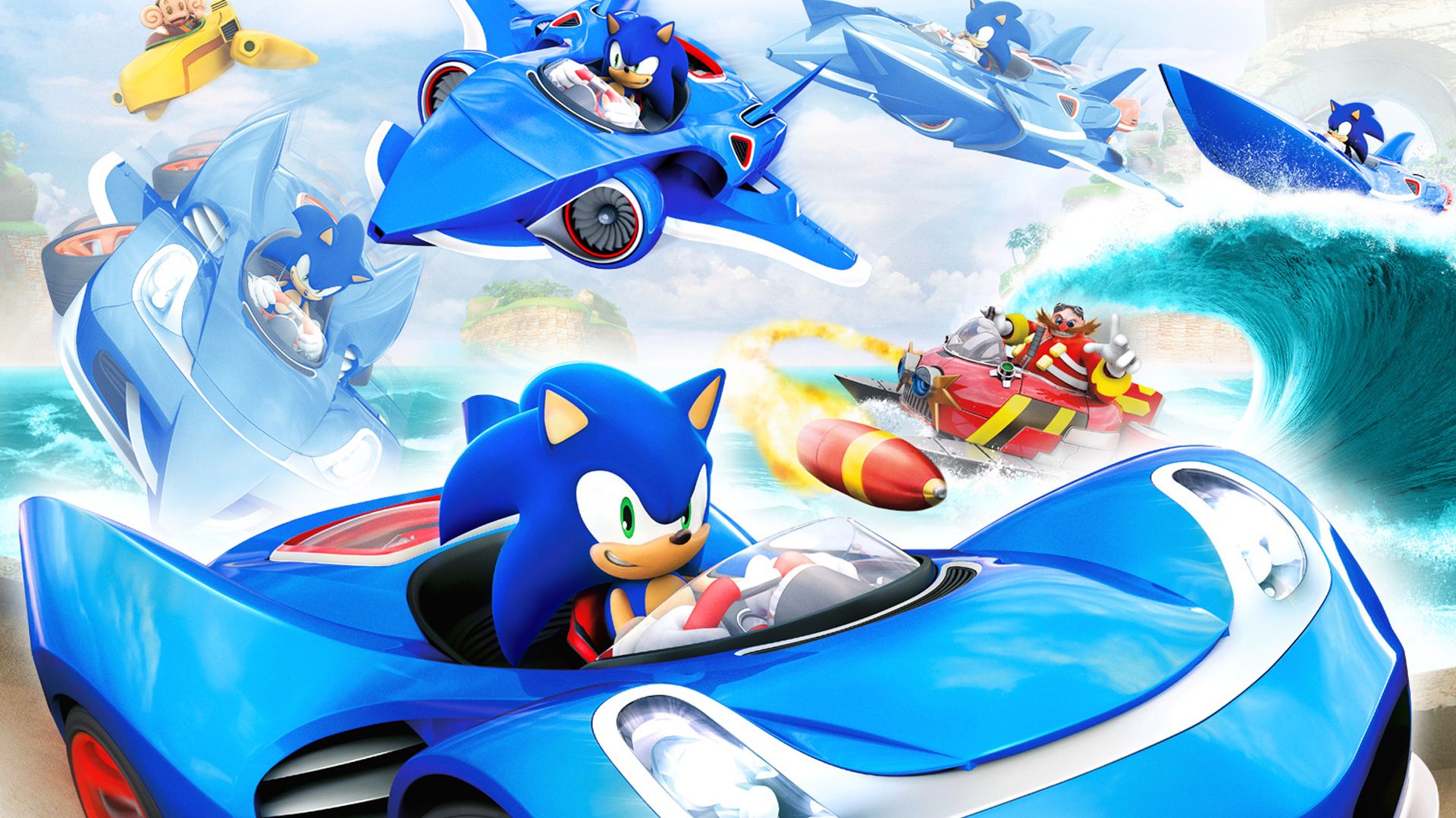 1920x1080 Wallpaper machine, the plane, wave