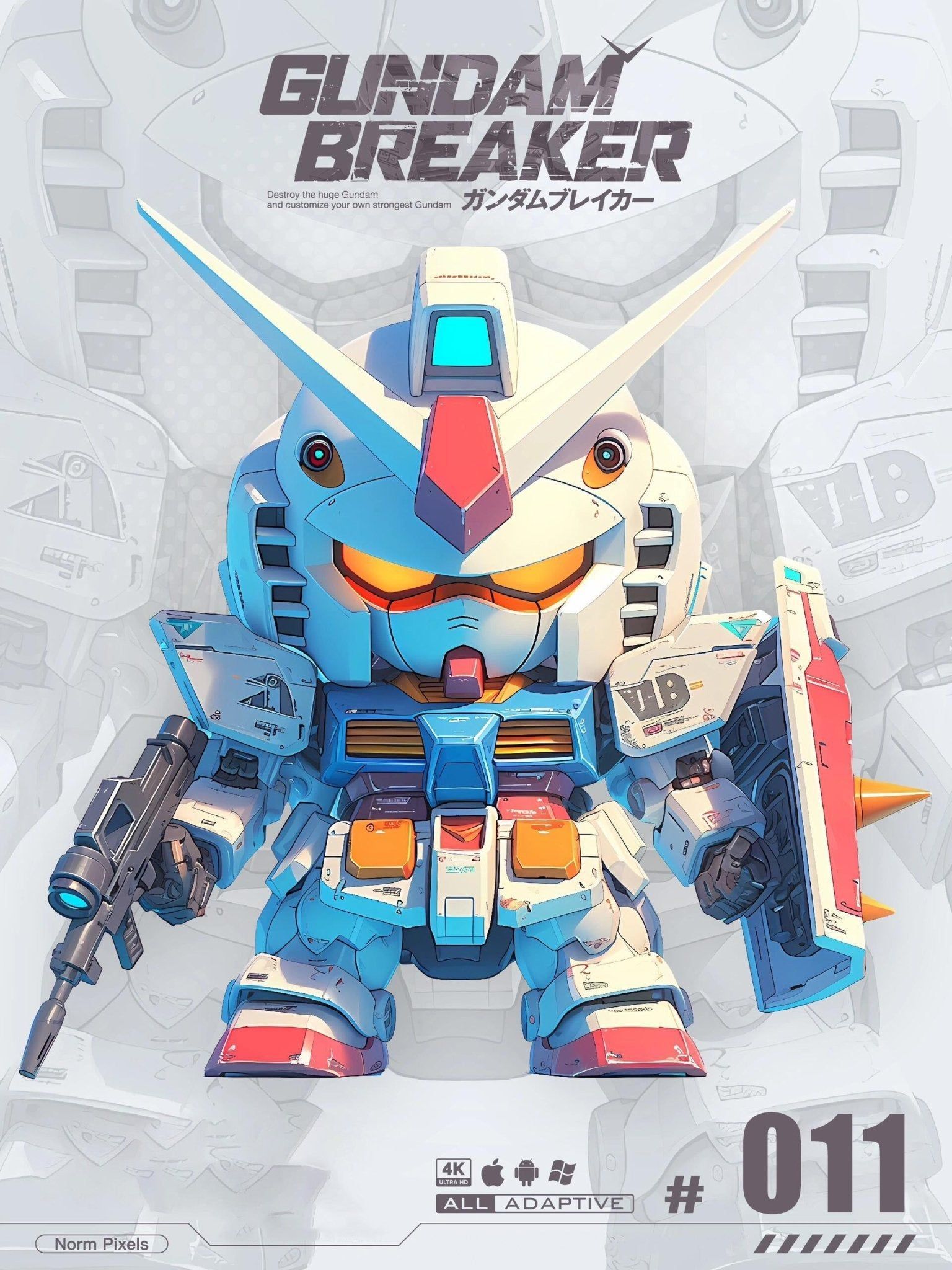 1536x2048 Q Gundam Wallpaper Set Model