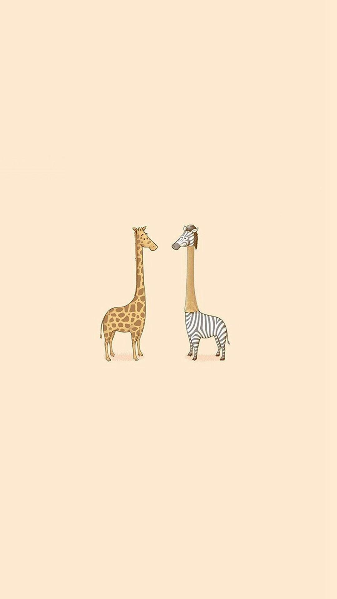1080x1920 Cute Giraffe Yellow Animal Minimal iPhone 8 Wallpaper Free Download