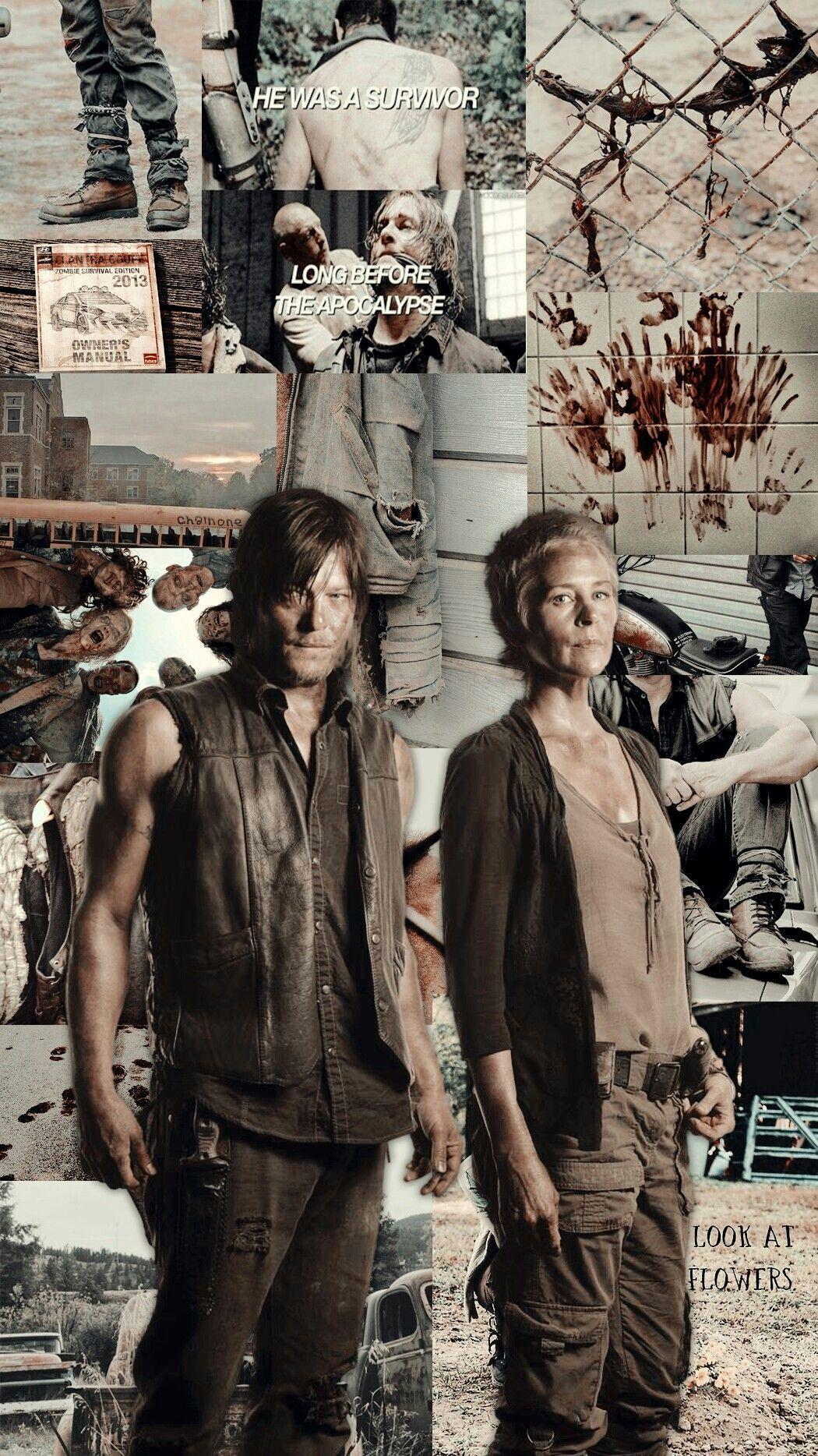 1050x1868 DARYL DIXON AND CAROL PELETIER COLLAGE WALLPAPER. THE