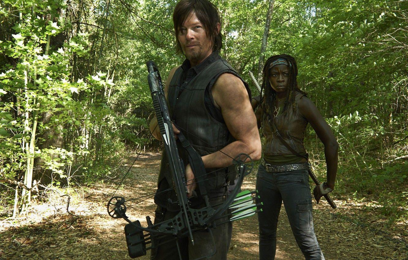 1332x850 Wallpaper forest, the series, crossbow, The Walking Dead