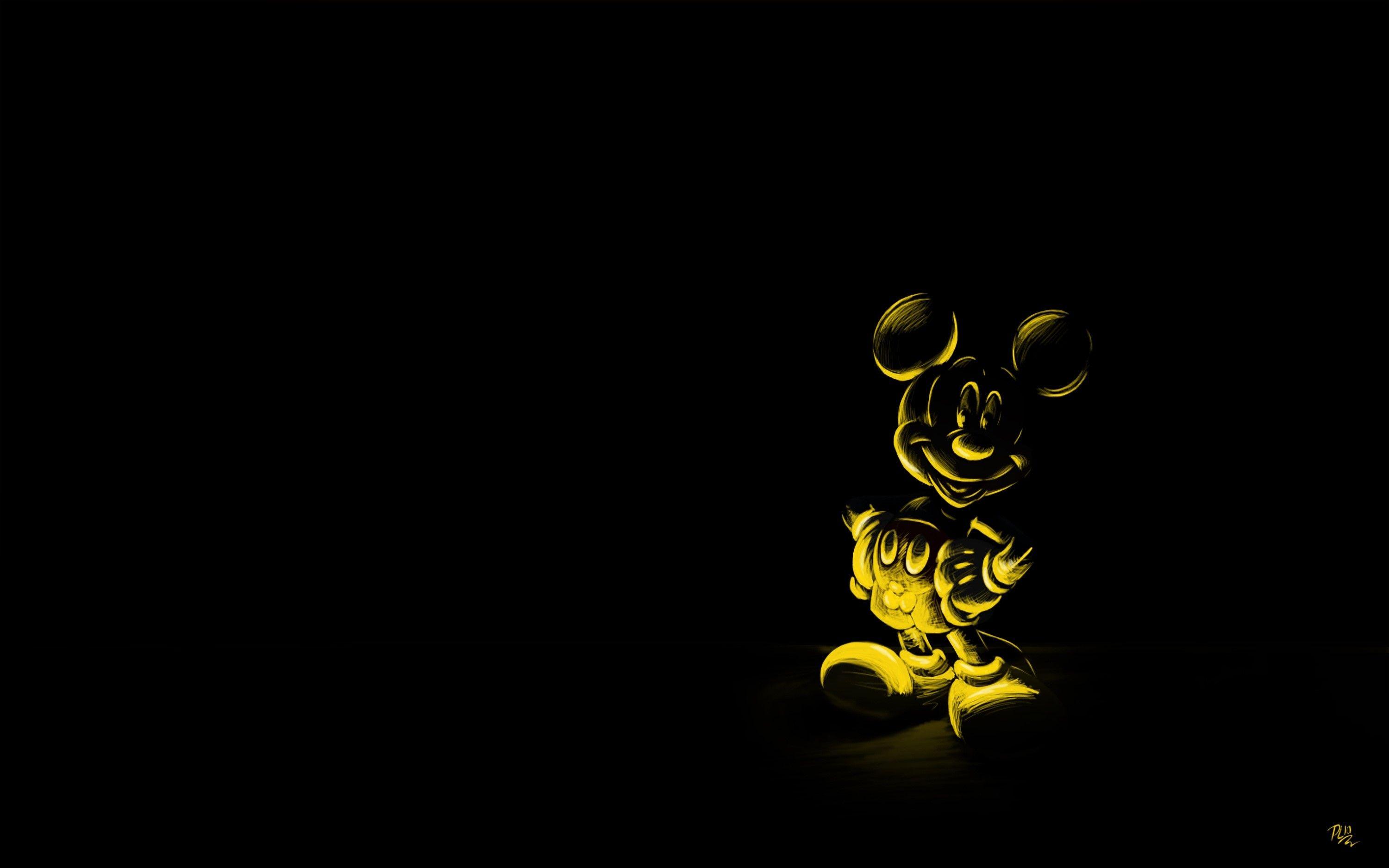 3000x1875 Cartoon, Black background, Character, Mickey mouse
