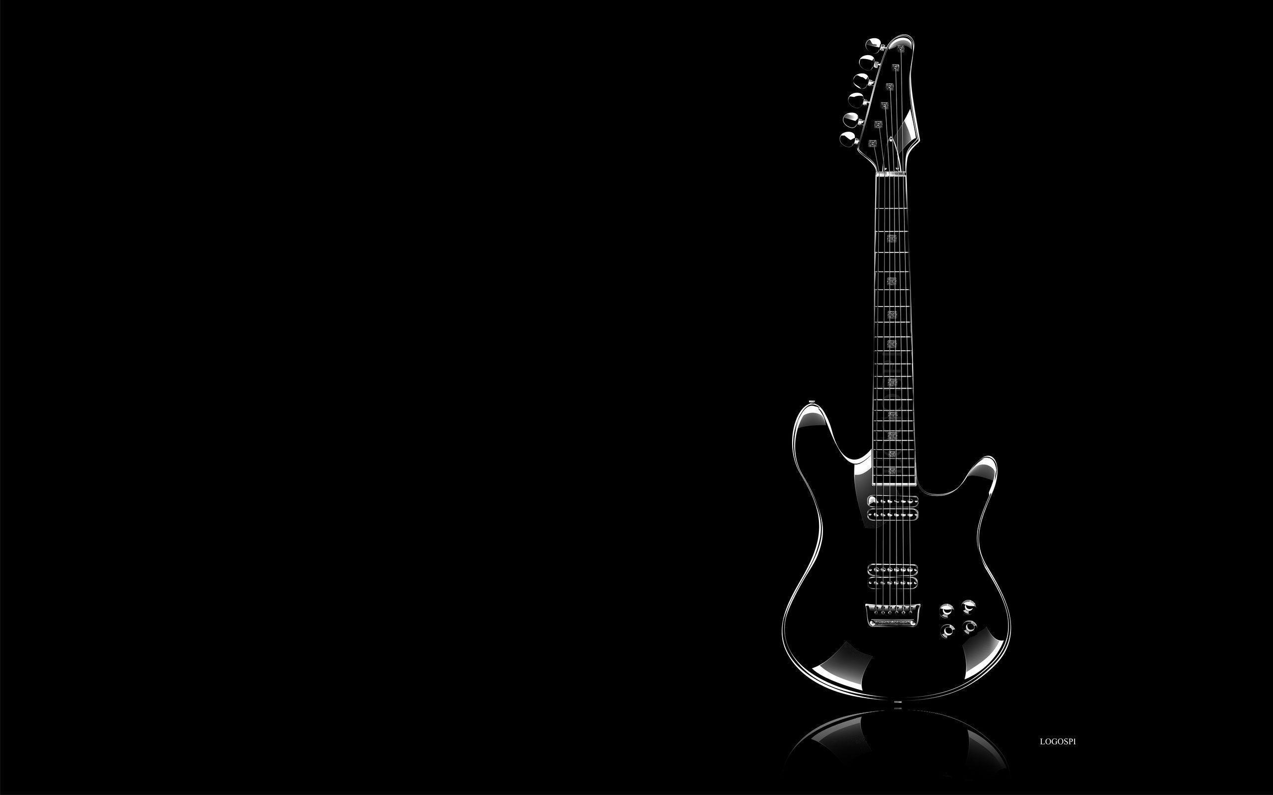 2560x1600 Guitar Cartoon Black and White Wallpaper at