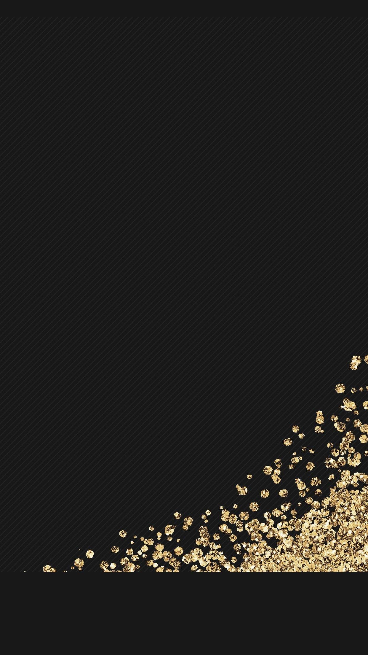 1242x2208 Gold Glitter Wallpaper HD Free Download Black