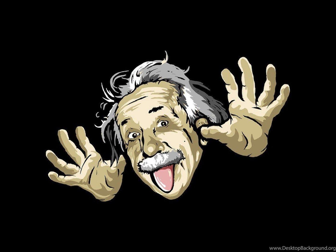 1400x1050 Wallpaper Funny Face Cover Cartoon Albert Einstein Black