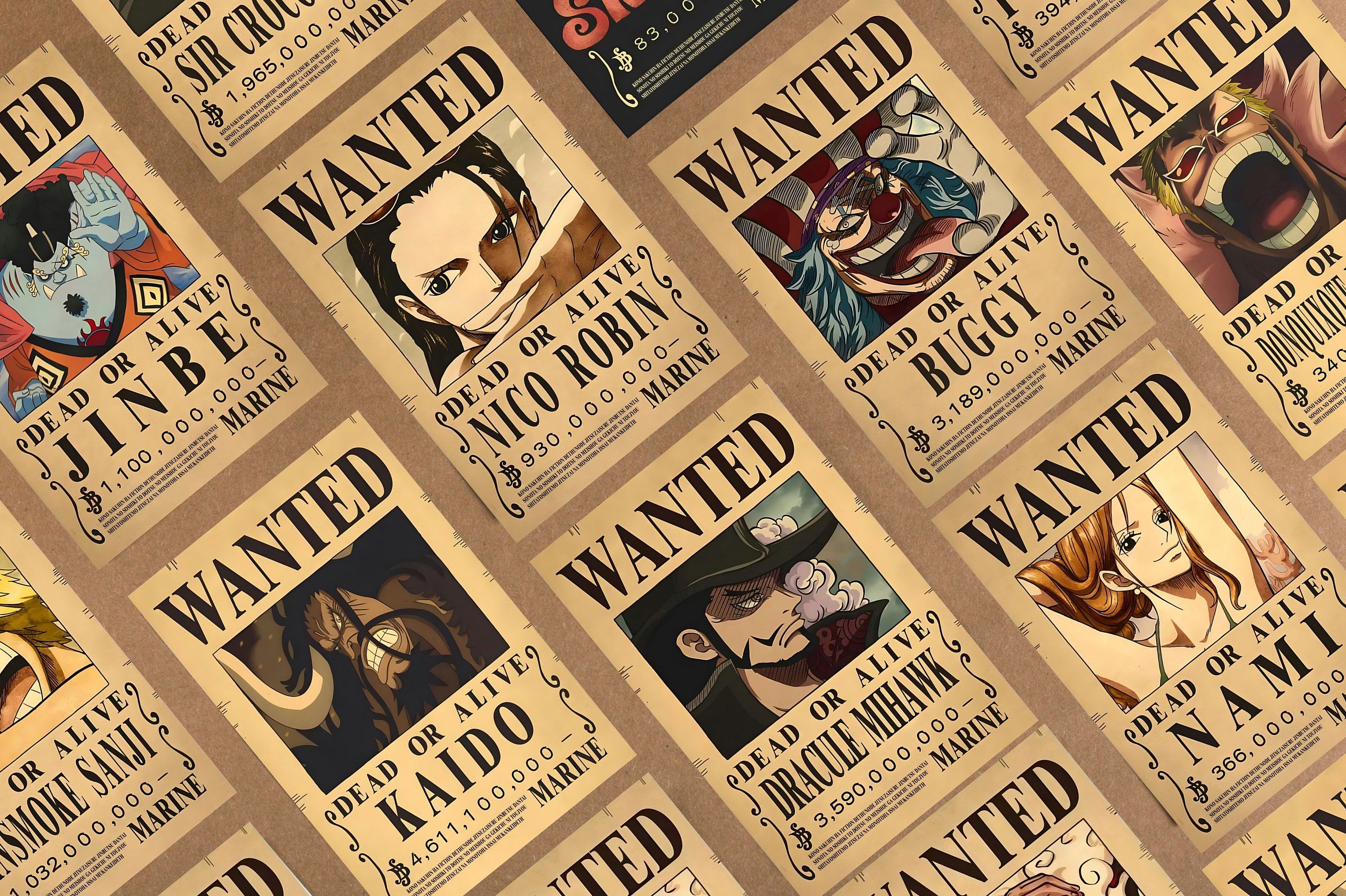 3000x1999 Wanted Poster One Piece 10K 300dpi