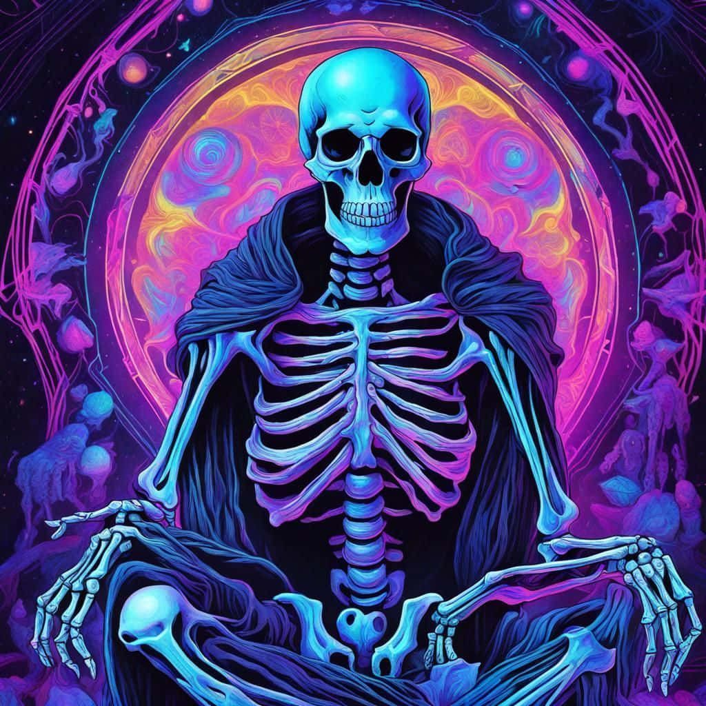 1024x1024 Purple Skeleton Wallpaper