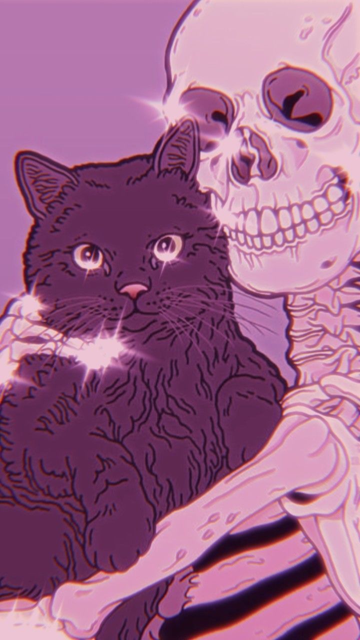 720x1280 Cat Purple Wallpaper