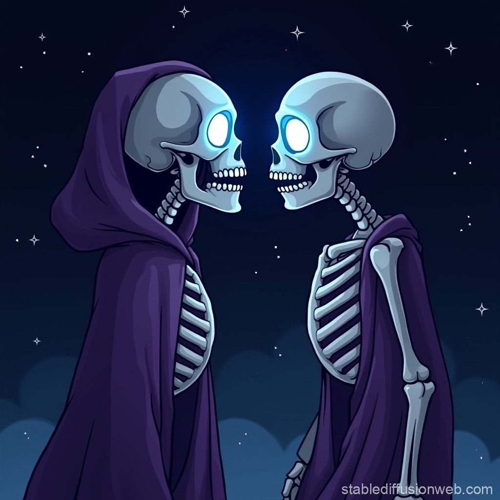 1024x1024 Skeleton Monster in Dark Purple Robe