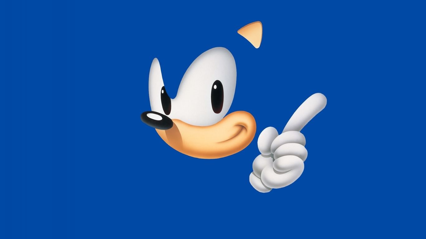 1366x768 Sonic video game minimal art wallpaper