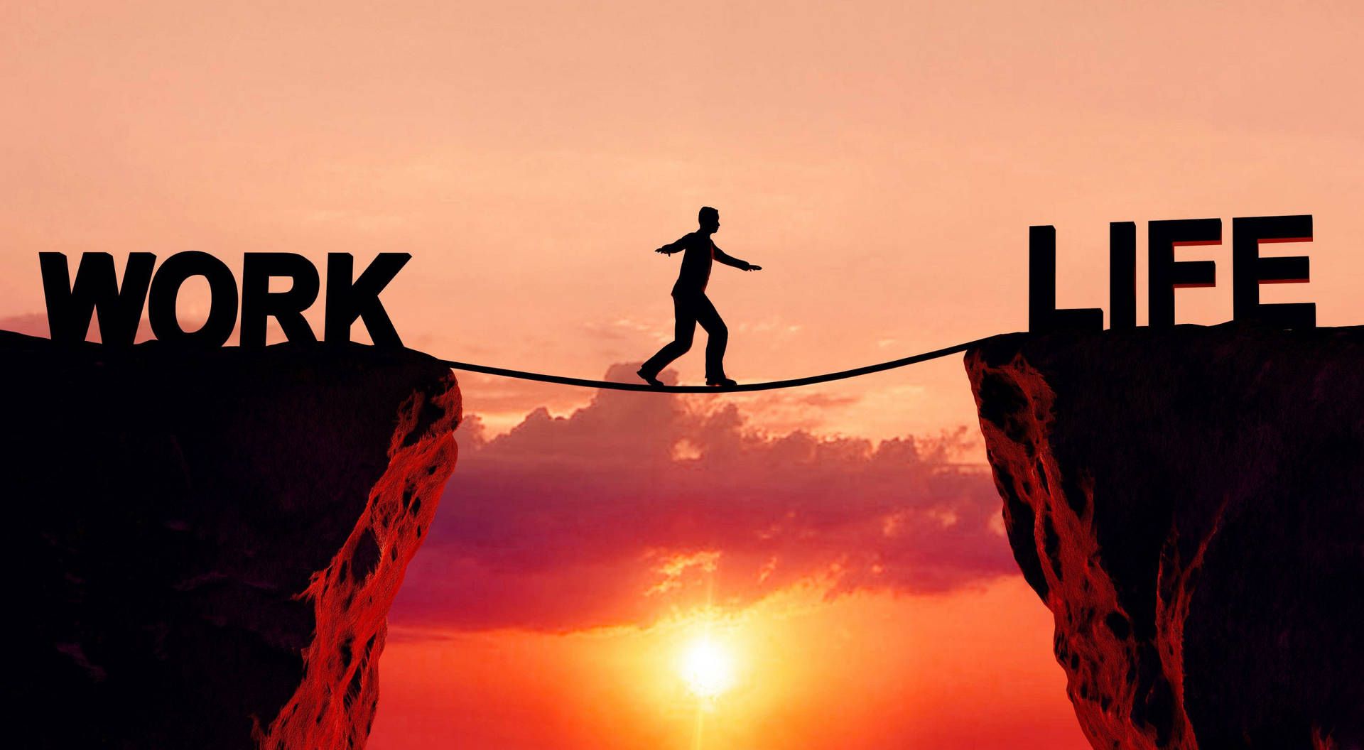 1920x1056 Sunset Work And Life Balance Wallpaper