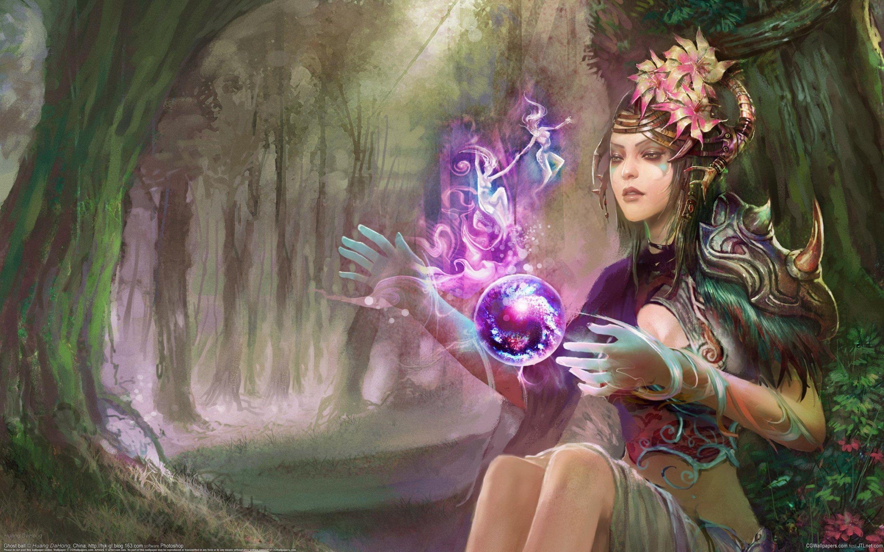 2880x1800 Fantasy witch magic girl girls art artwork wallpaper