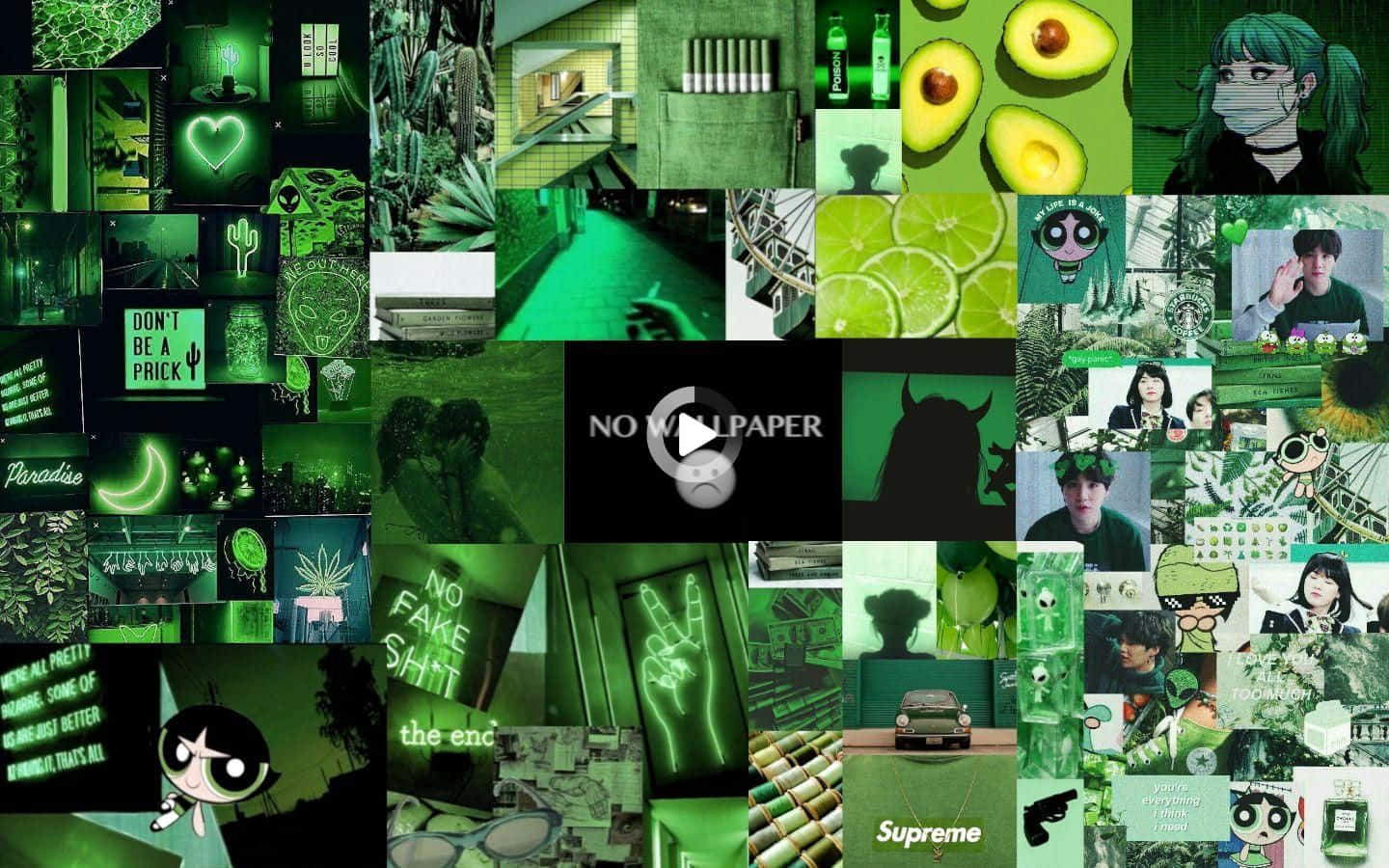 1440x900 Download Aesthetic Green Collage