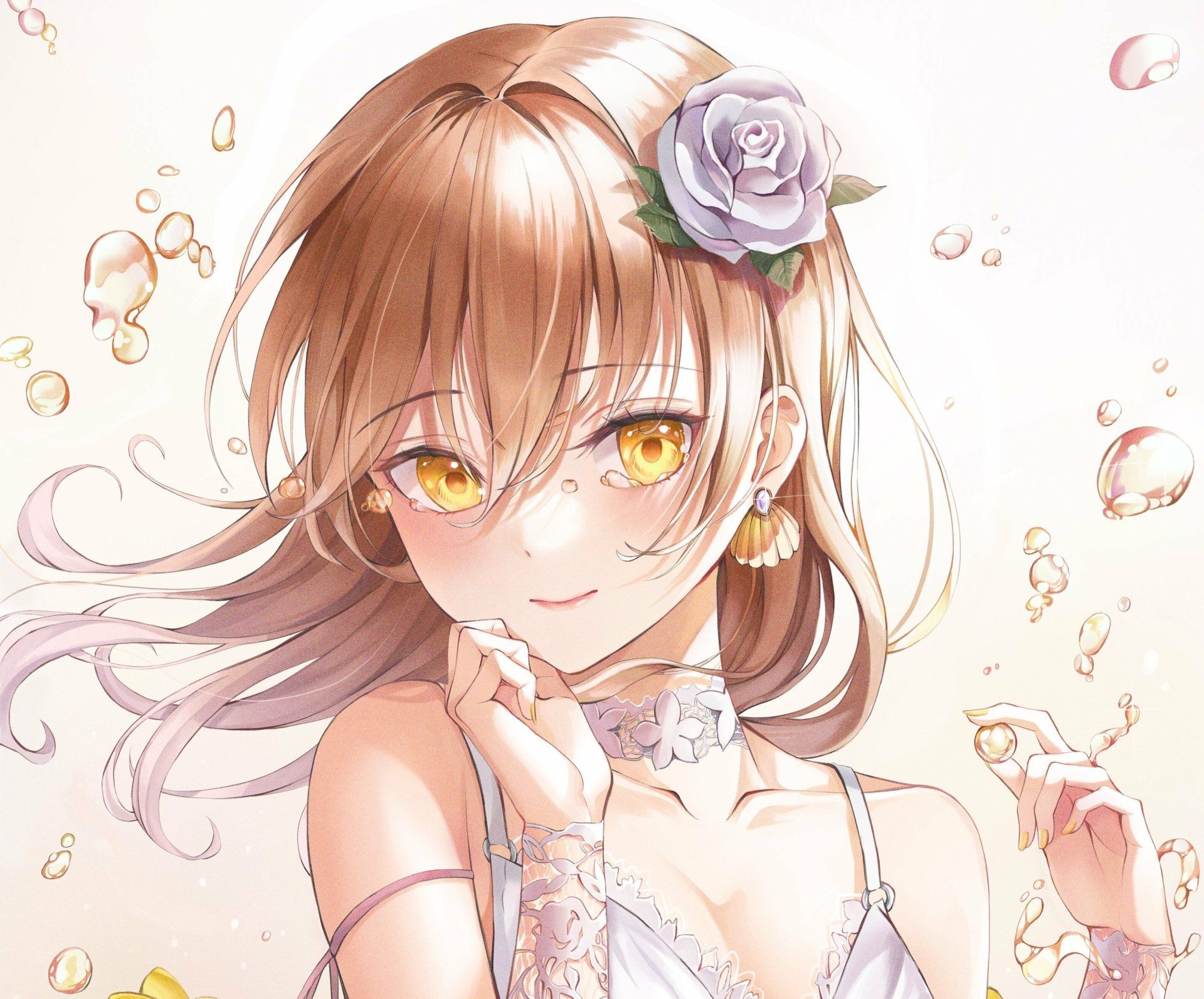 1920x1593 Brown Hair Anime Girl Anime Girl