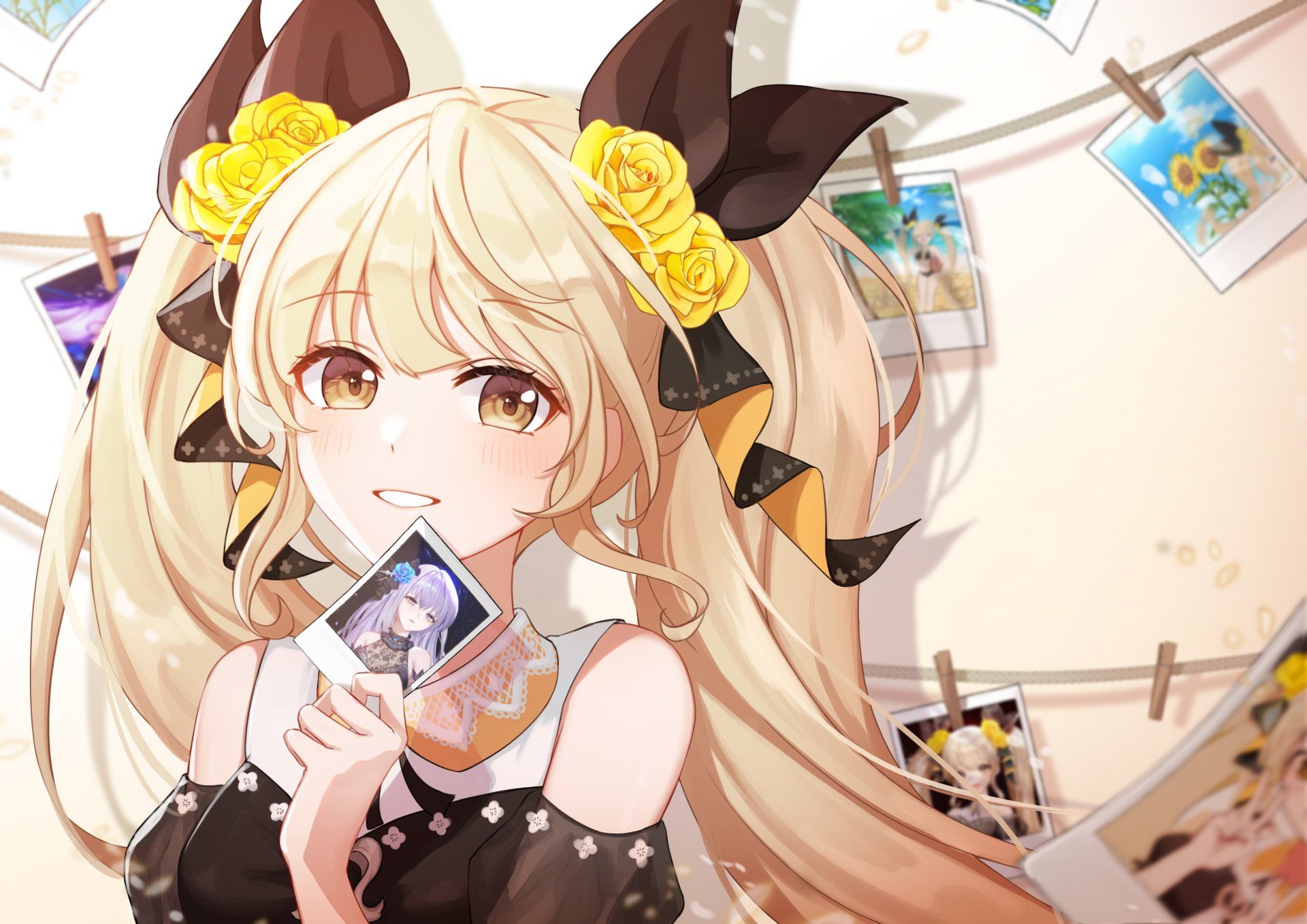 1920x1357 Download Yellow Eyes Blonde Anime Girl