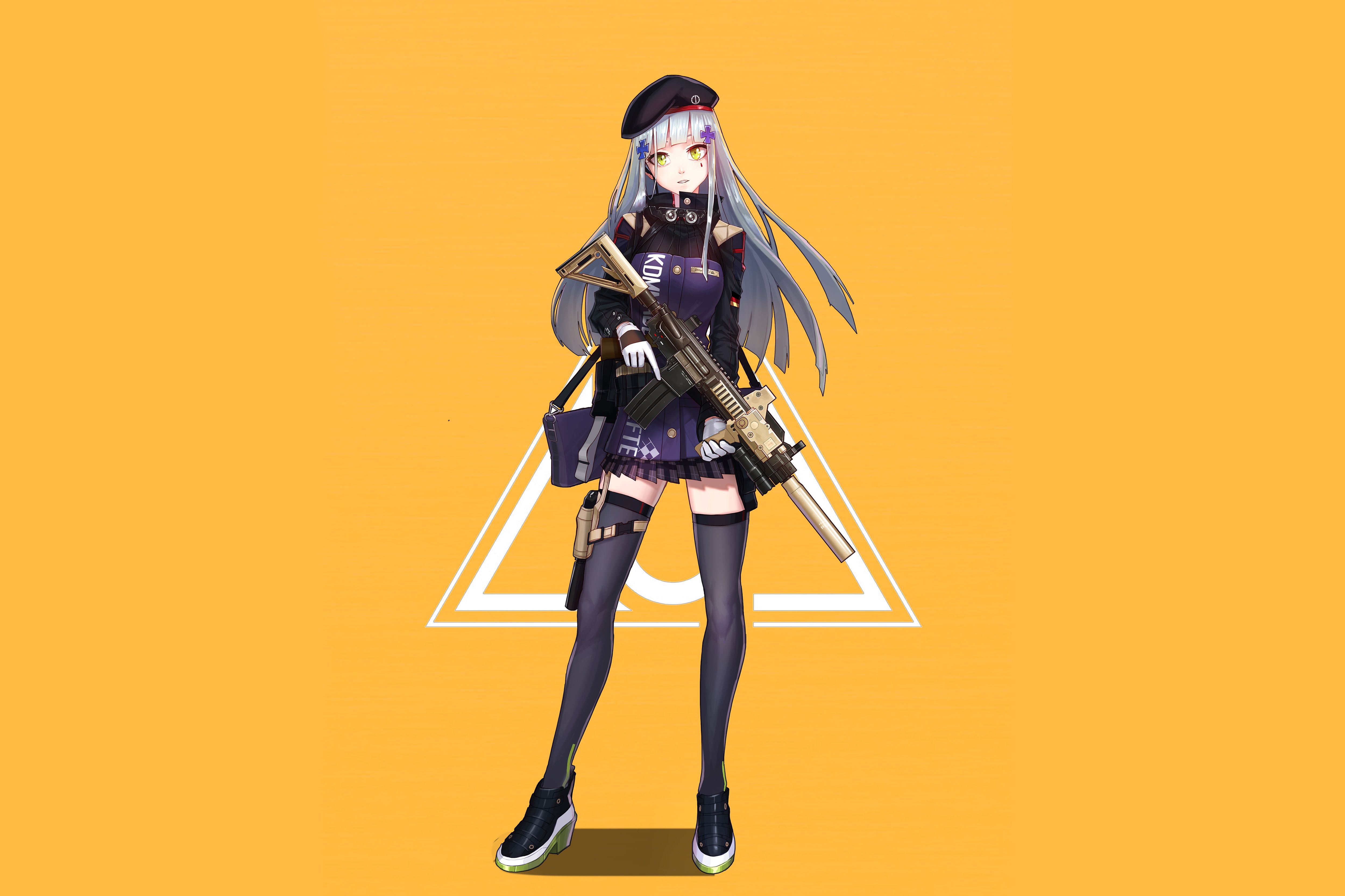 5000x3333 Wallpaper girl, weapons, anime, art