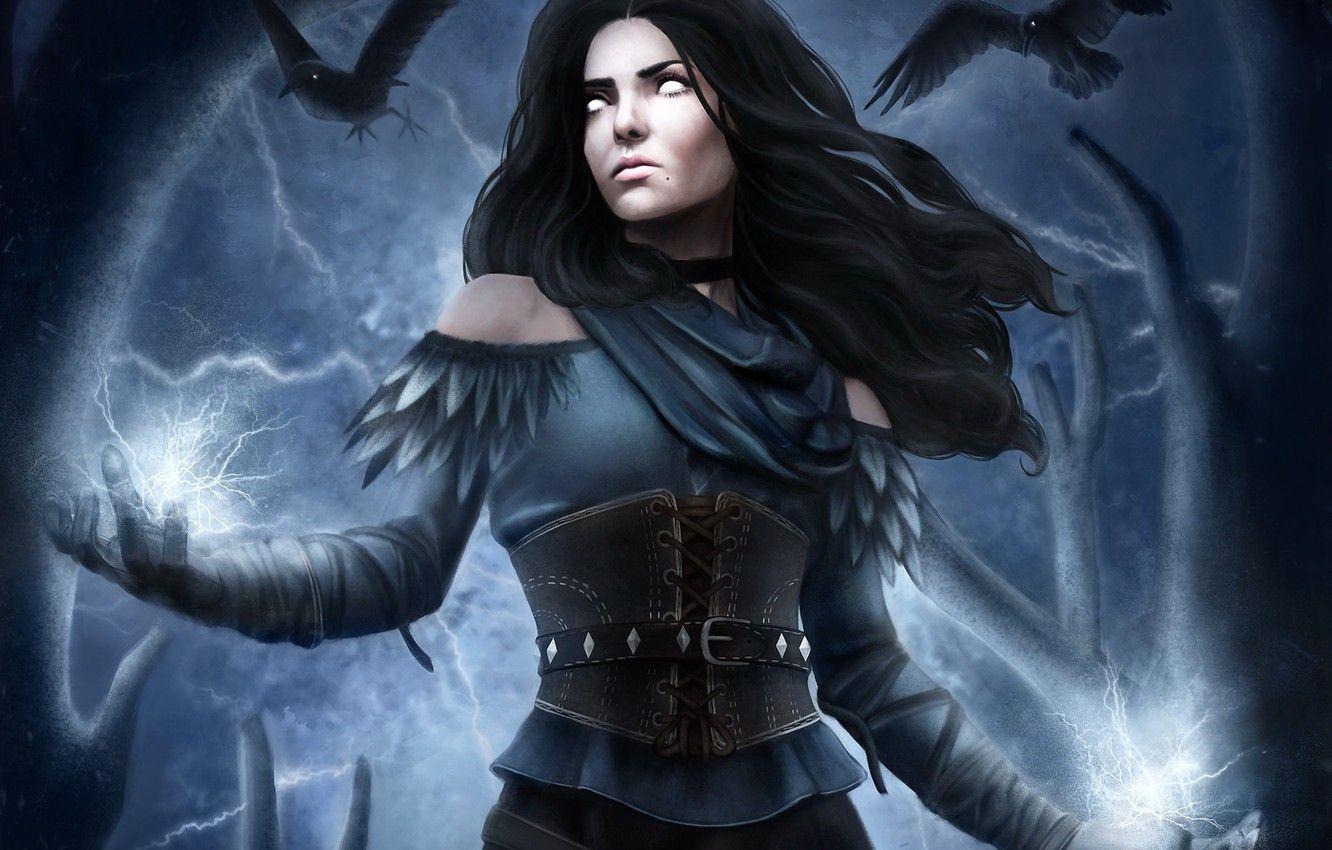 1332x850 Wallpaper girl, magic, girl, magic, Raven, the enchantress