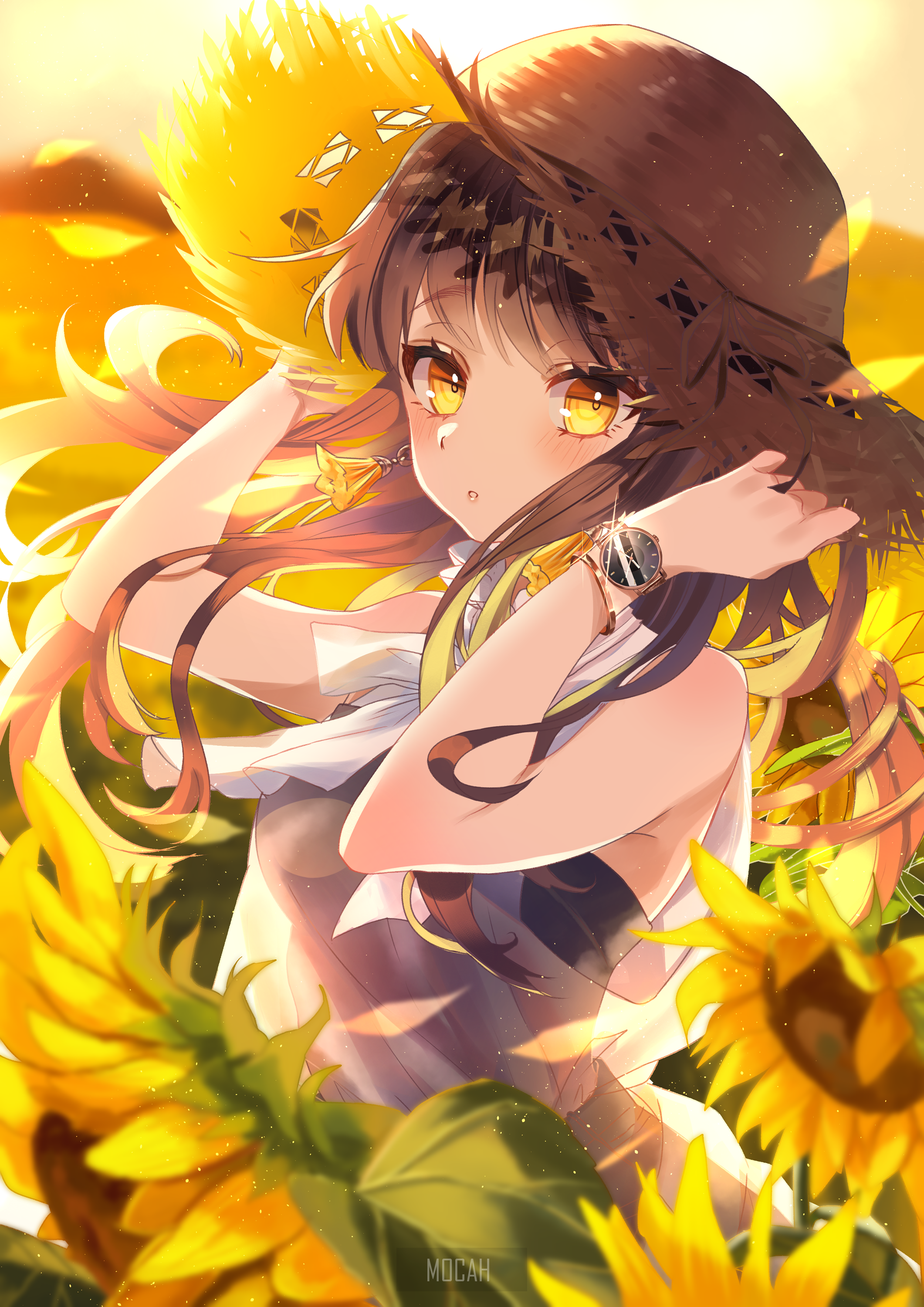 2121x3000 anime, anime girl, long hair, brunette