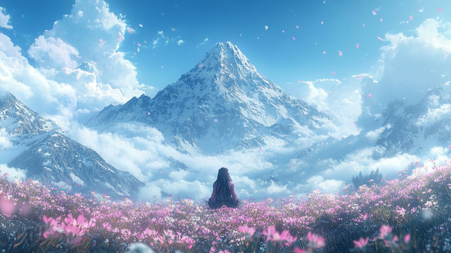 1456x816 A cute lofi girl sitting in