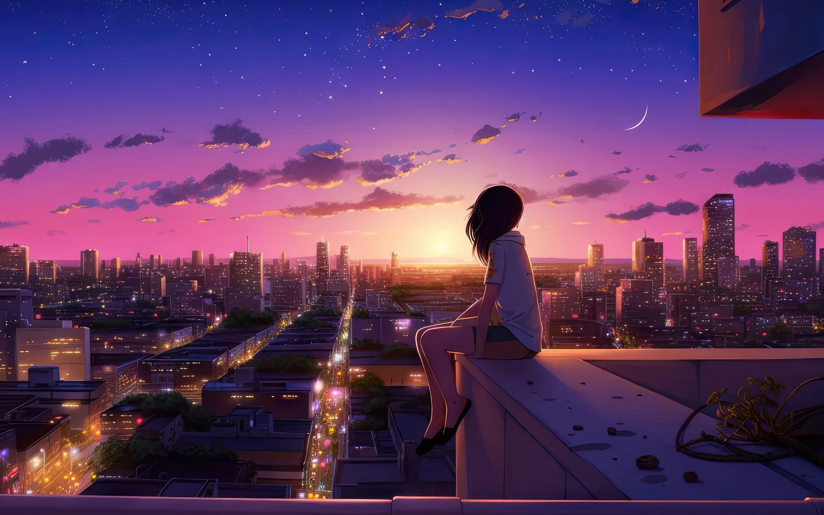2880x1800 Lofi girl Wallpaper 4K, Dreams, Urban