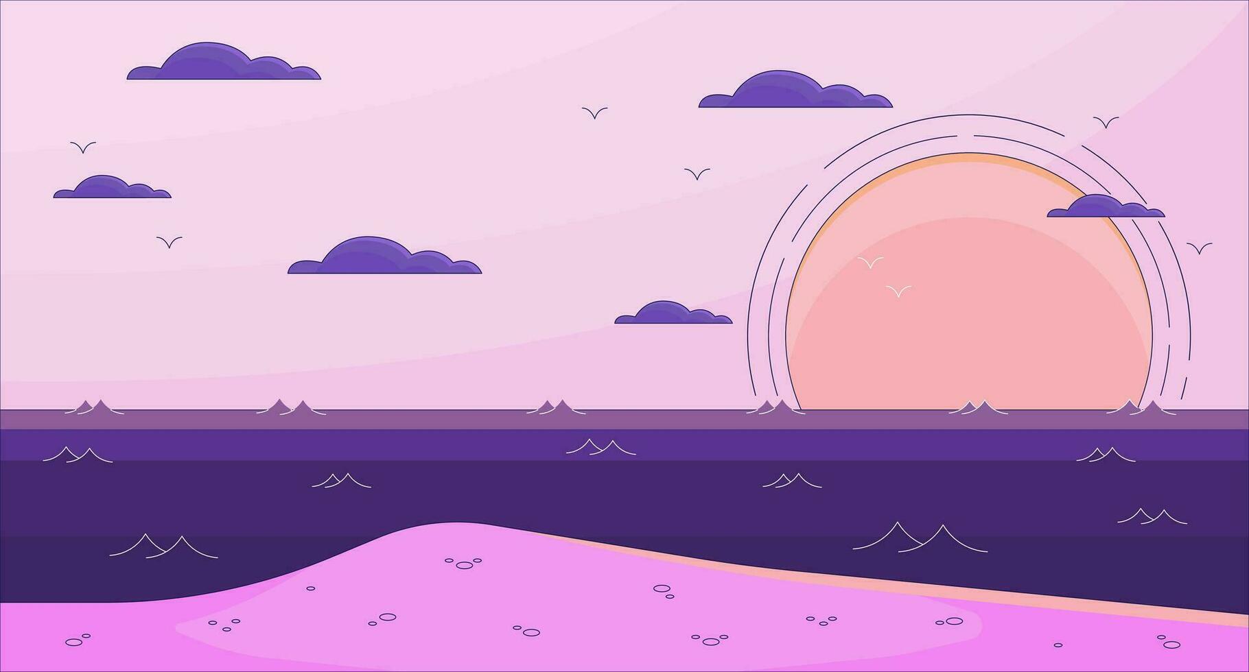 1820x980 Sunset in the sea chill lo fi