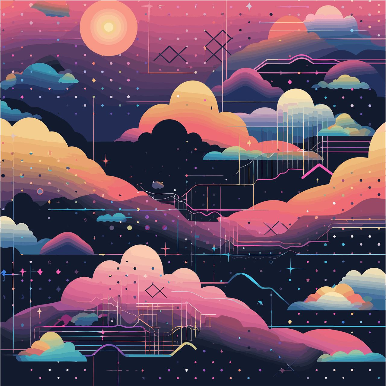 1280x1279 Download Lofi, Black, Pink. Royalty