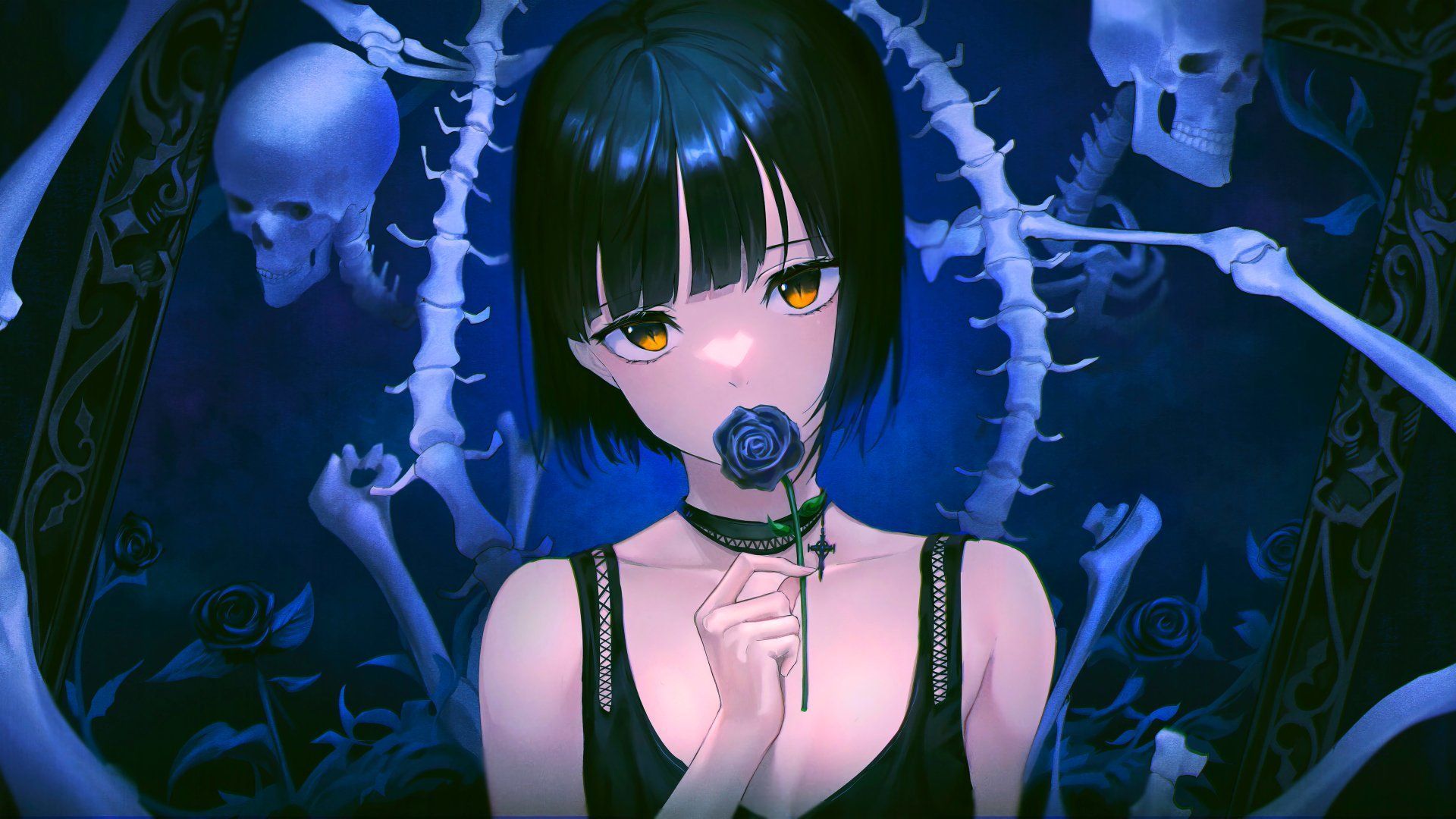 1920x1080 Download Gothic Anime Anime Girl Black