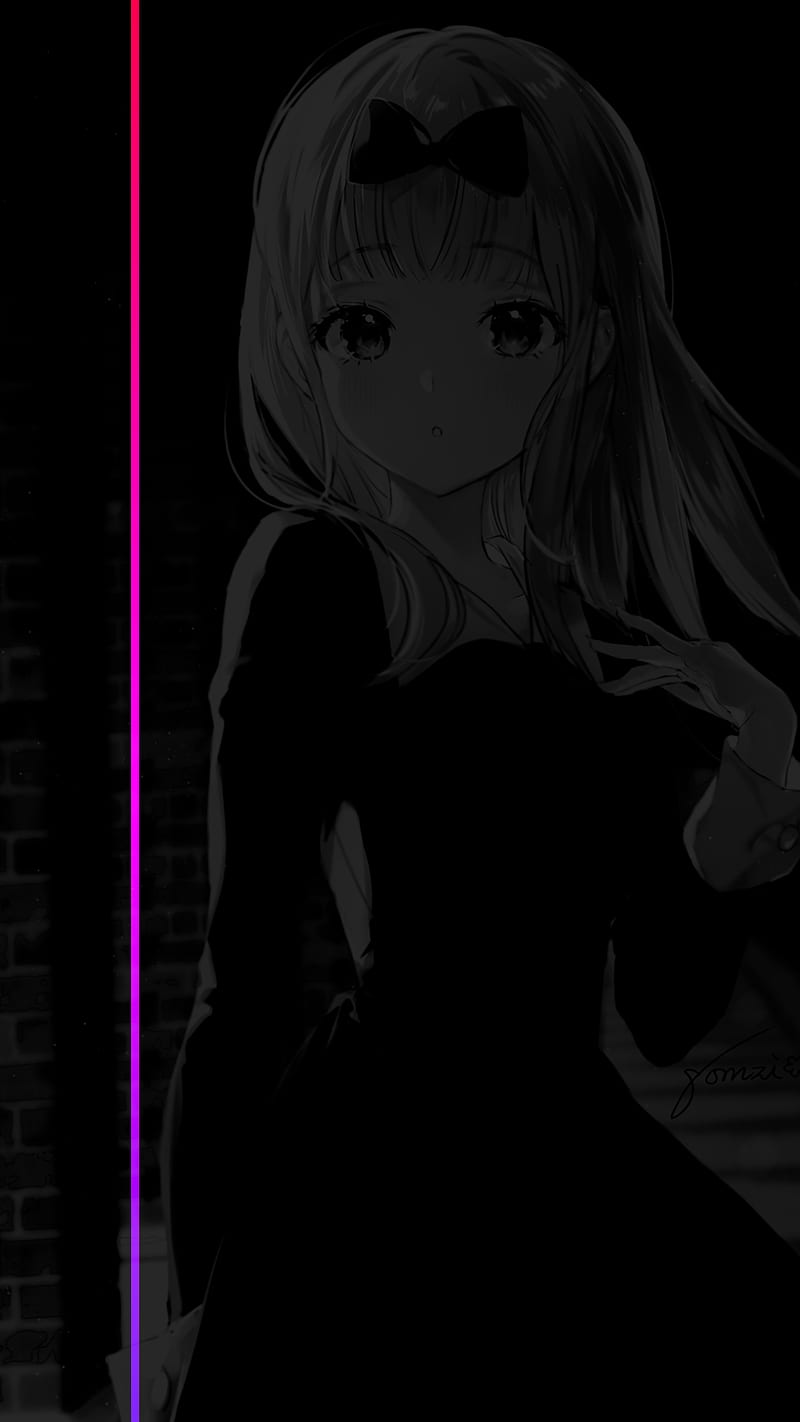 800x1422 Gradient, minimalism, dark, anime girls