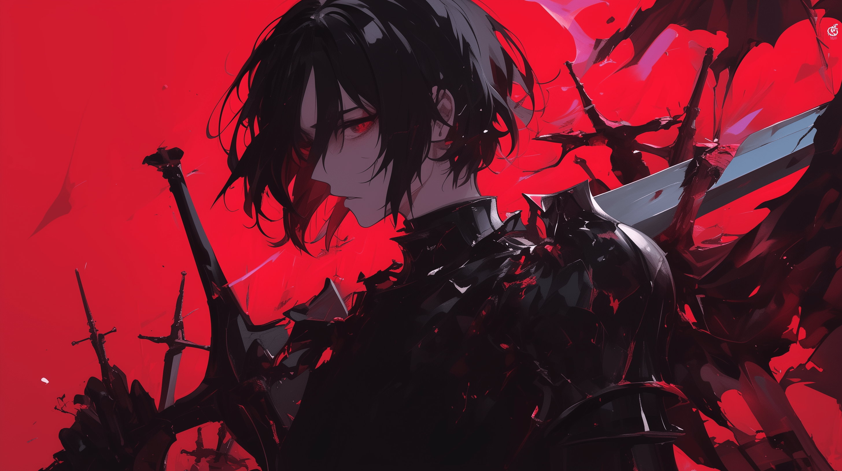 2912x1632 Dark Anime Wallpaper