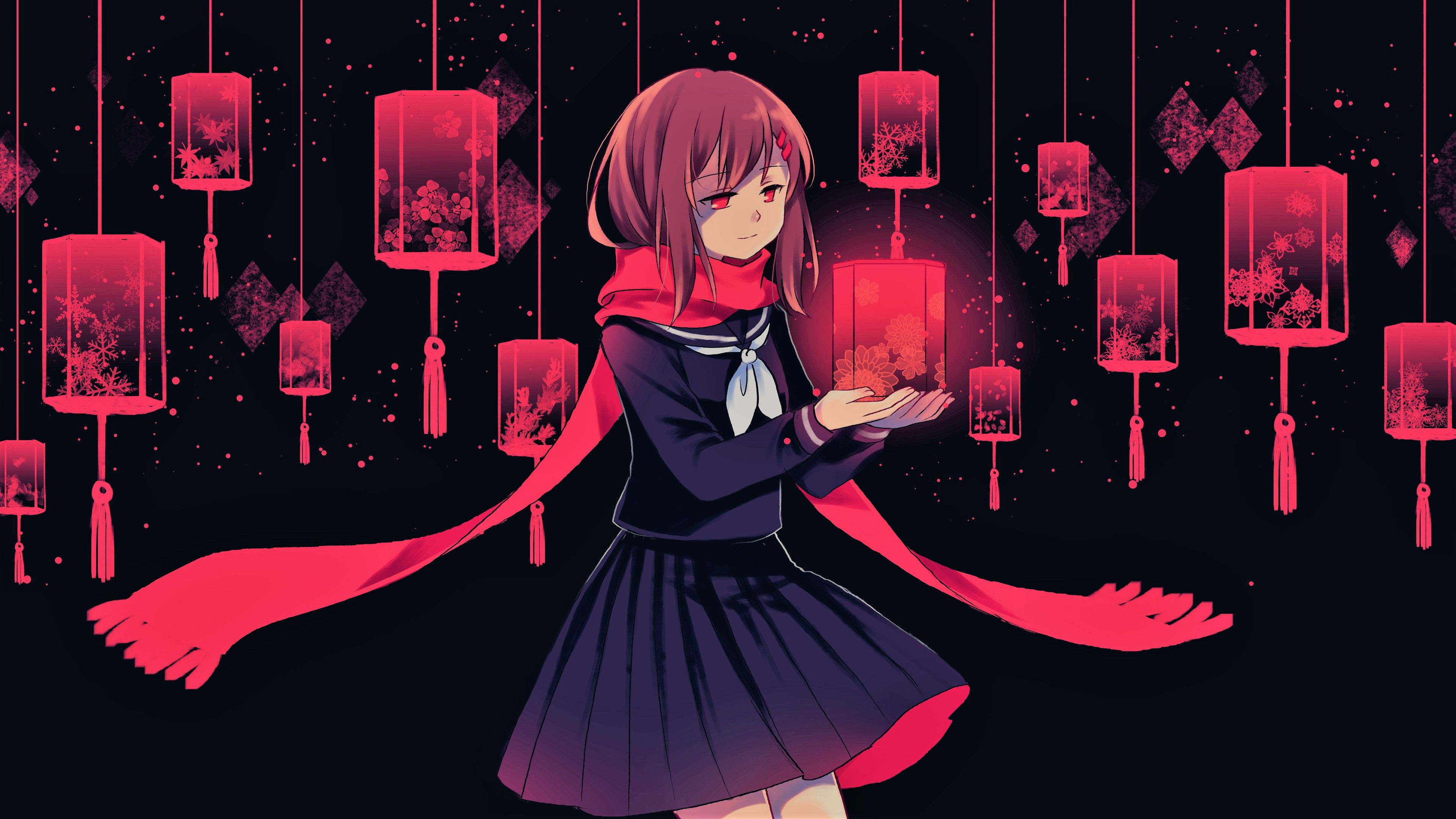 3840x2160 Black Dress 4K HD Anime Girl