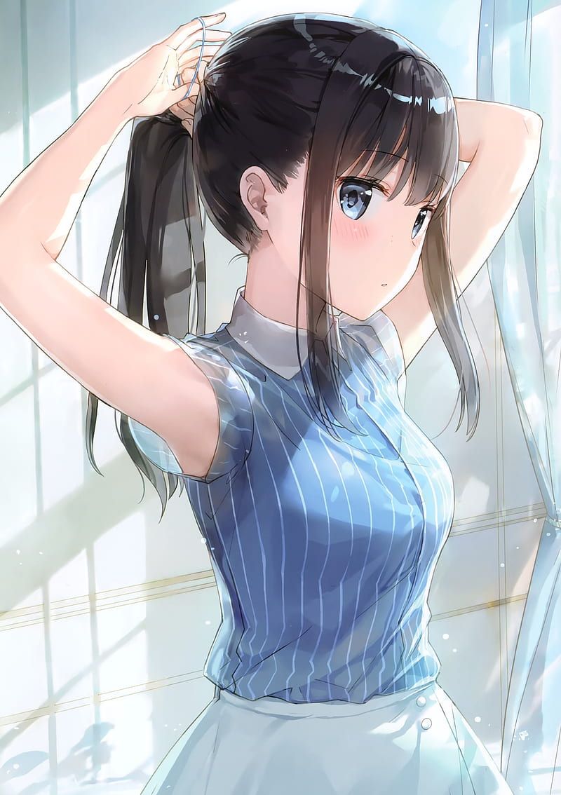 800x1134 Anime girl, black hair, pretty, Anime, HD phone wallpaper