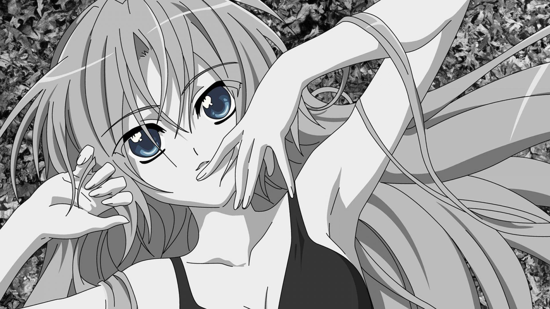 1920x1080 Black And White Anime Wallpaper