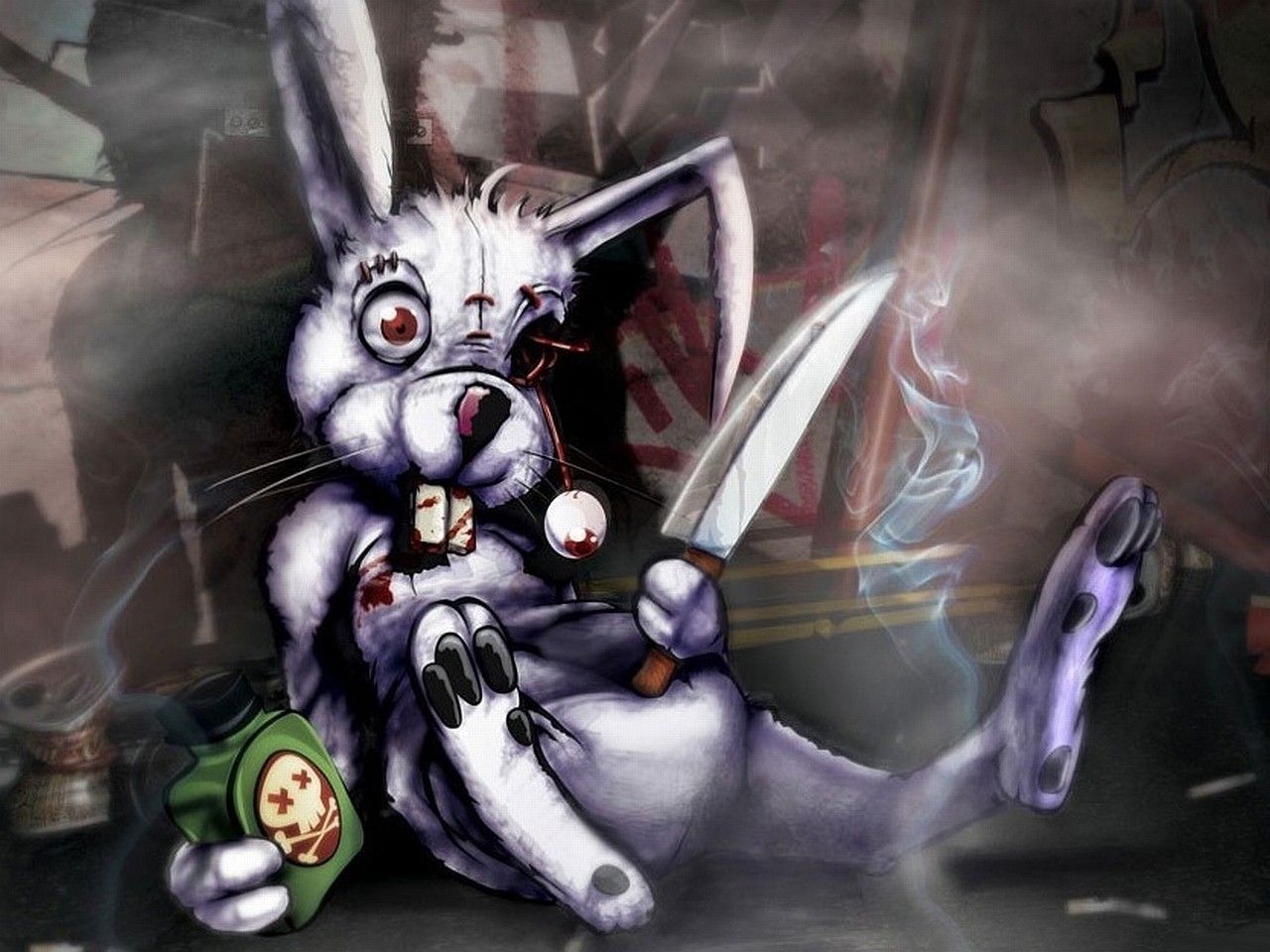 1280x960 Scary Bunny Wallpaper