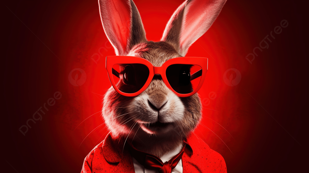 1200x673 The Rabbit Wearing Sunglasses In Front