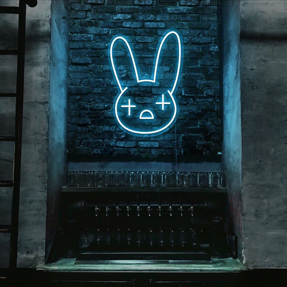1000x1000 Bad Bunny Neon Sign. Bad Bunny Logo LED