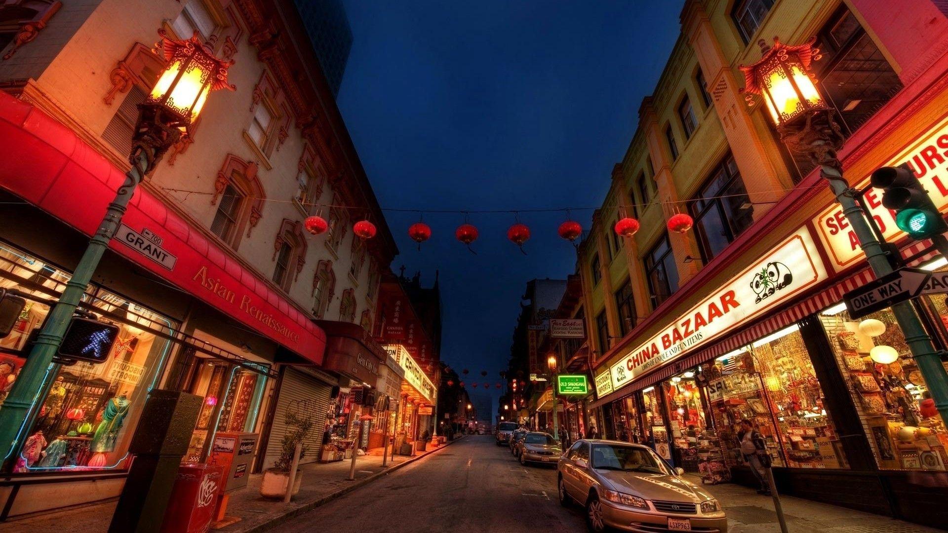 1920x1080 Chinatown San Francisco Night Wallpaper at