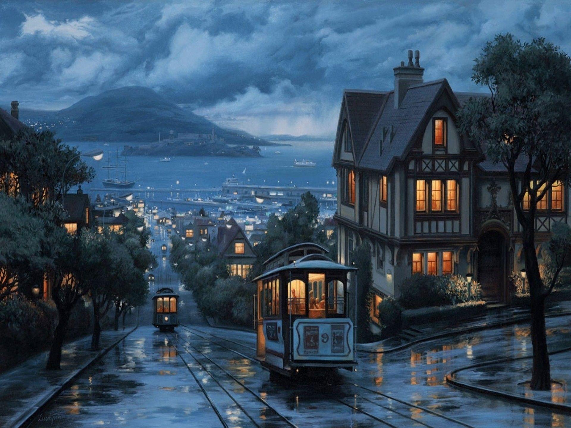 1920x1440 San Francisco Trolley Phone Wallpaper at