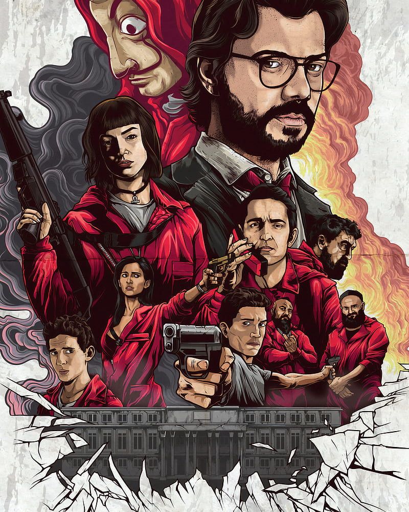 800x1000 4098x768px, 4K free download. Money Heist, hero, money heist, netflix, professor, squad, tv show, HD phone wallpaper