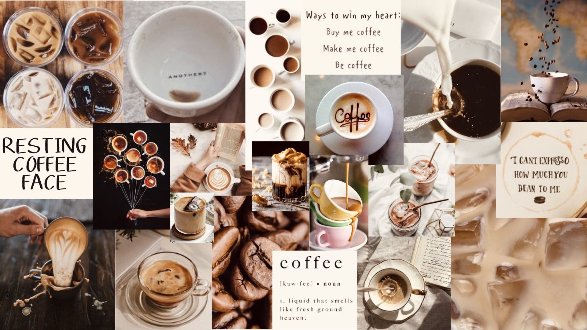 1920x1080 Aesthetic Coffee Collage :))