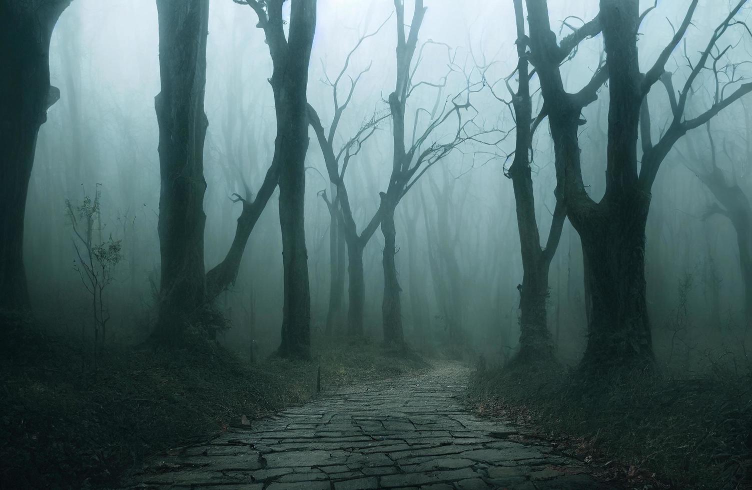 1503x980 Landscape of haunted mist forest