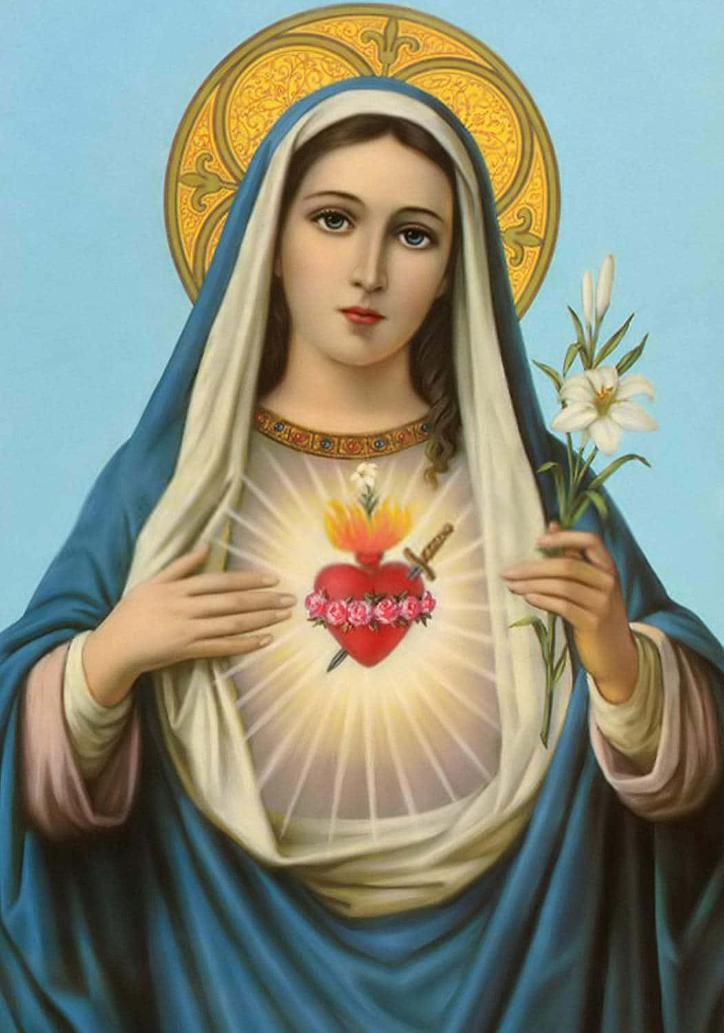 1051x1500 Download Mother Mary stands in front