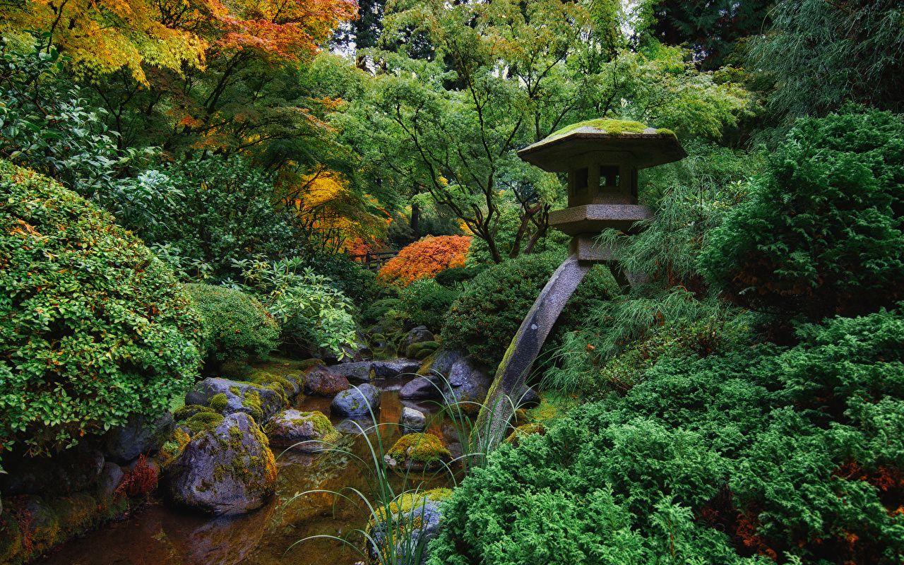 1280x800 Picture USA Portland Japanese Garden Nature Stream Gardens 1280x800