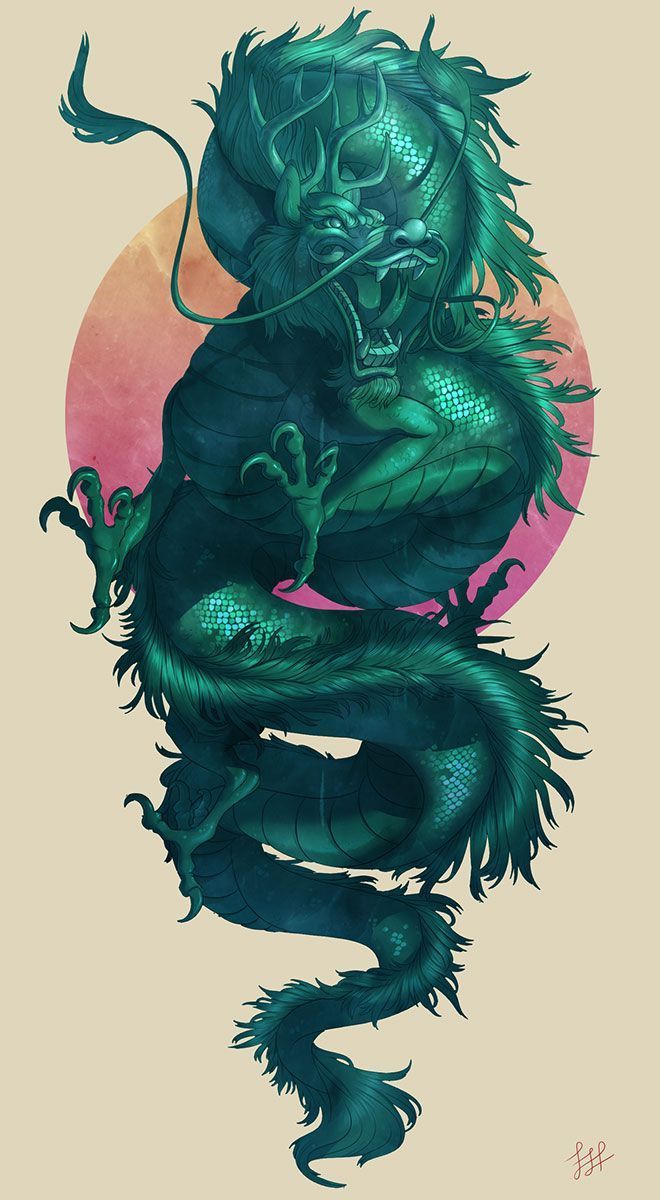 660x1200 Legendary Chinese Dragon Illustrations