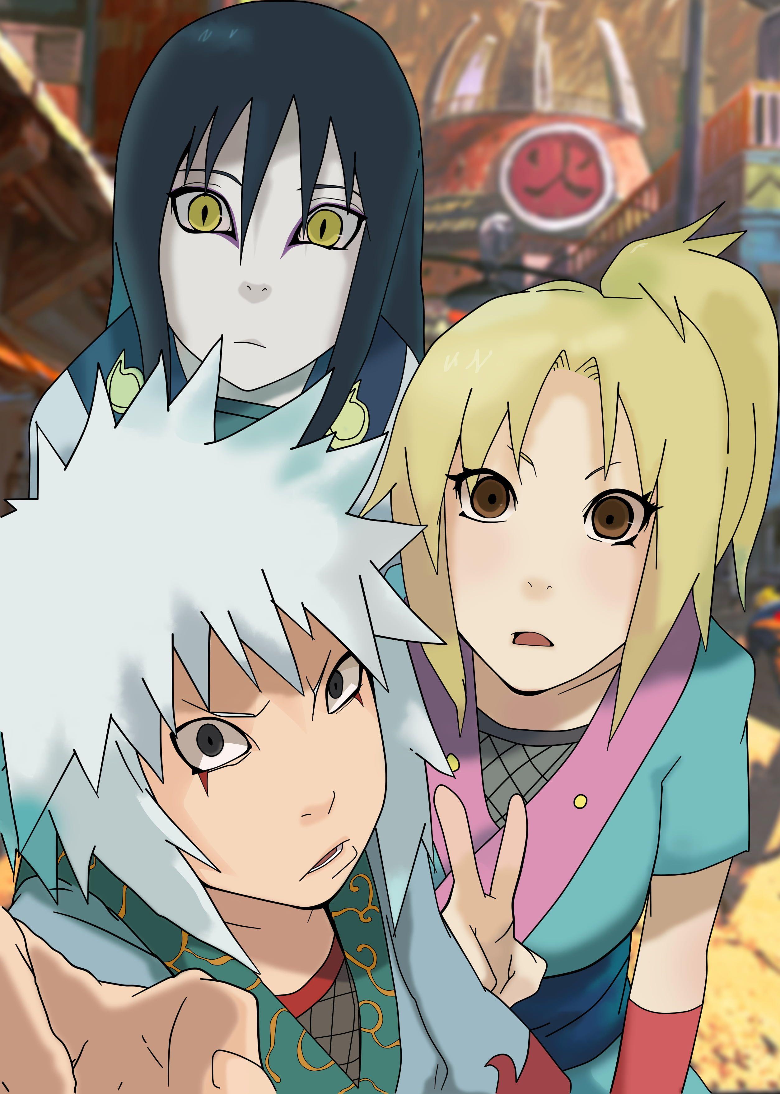2507x3516 Naruto Uruchimaru, Jiraiya and Tsunade young digital