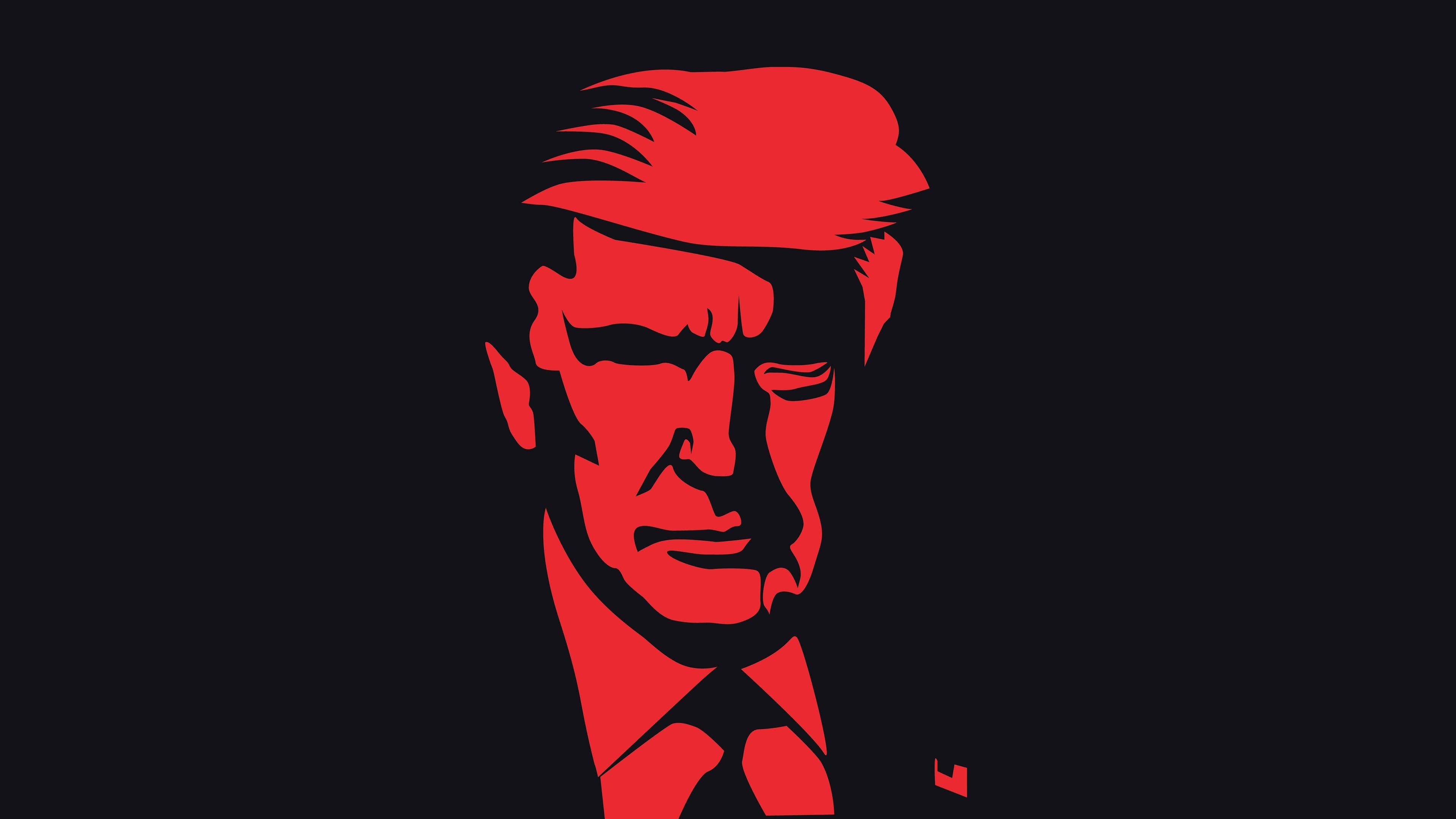 3840x2160 Tác phẩm nghệ thuật chân dung Donald Trump Hình nền UHD 4K