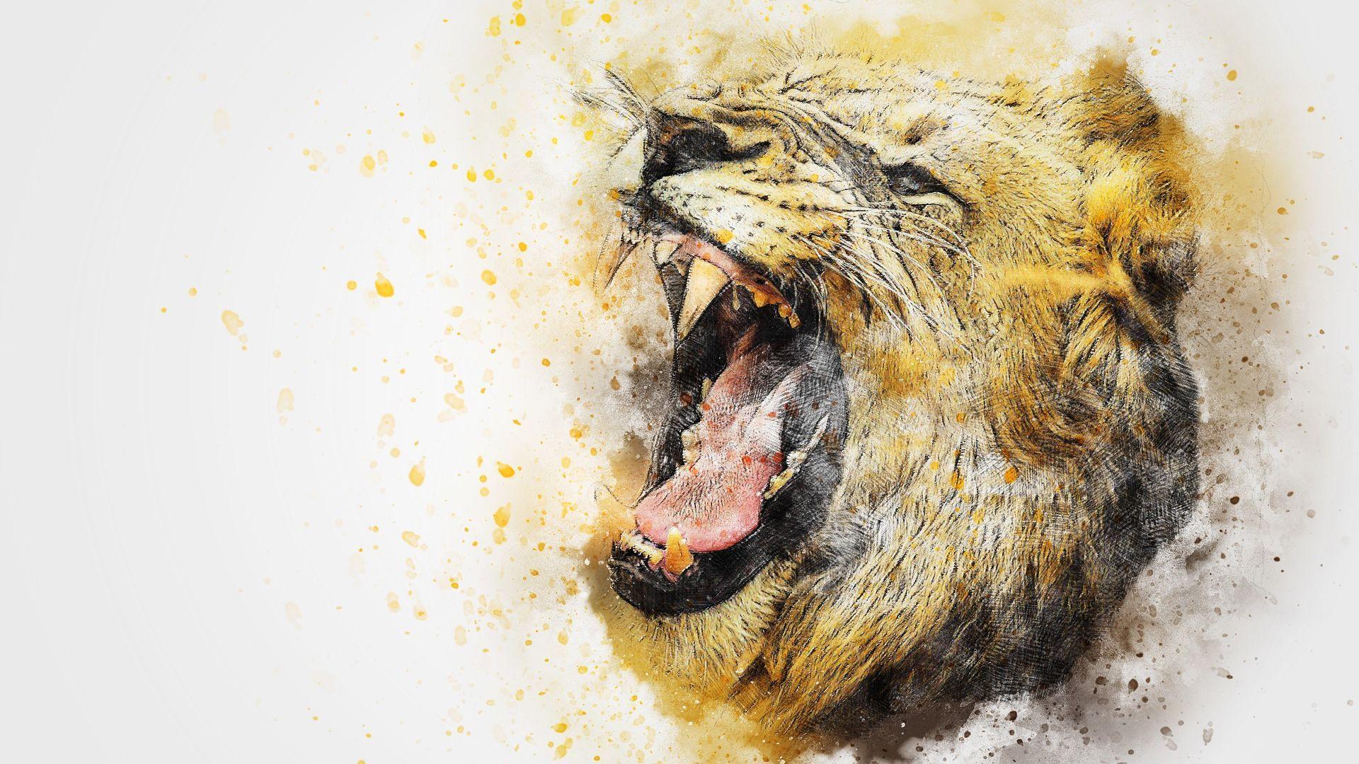 1920x1080 Lion Roar HD Wallpaper
