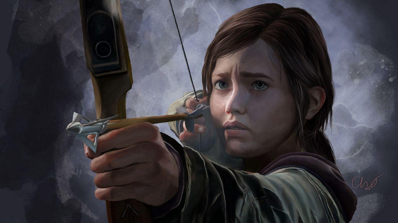1366x768 Download wallpaper 1366x768 the last of us, ellie, girl, bow