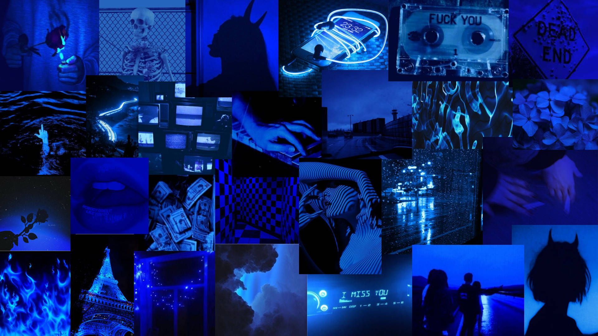 1920x1080 Download Dark Neon Blue Aesthetic